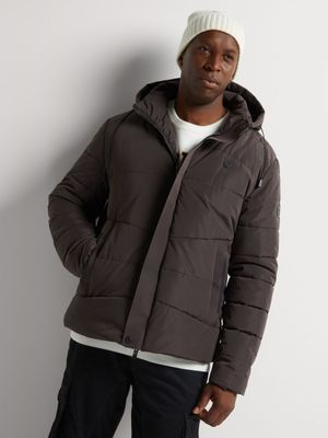 Fabiani Men's Brown Hooded Puffer Jacket