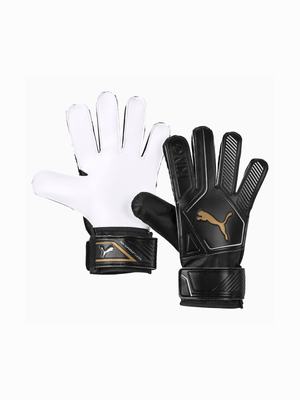 Junior Puma King 4 Black/Gold Goalkeeper Gloves