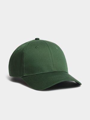 Men's Markham Cotton Twill Basic Forest Green Peak Cap