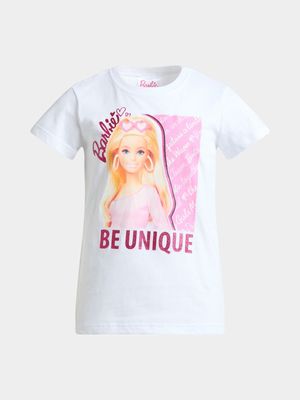 Jet Younger Girls White Barbie Be Unique T-Shirt