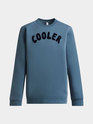 Younger Boy's Blue Graphic Print Sweat Top