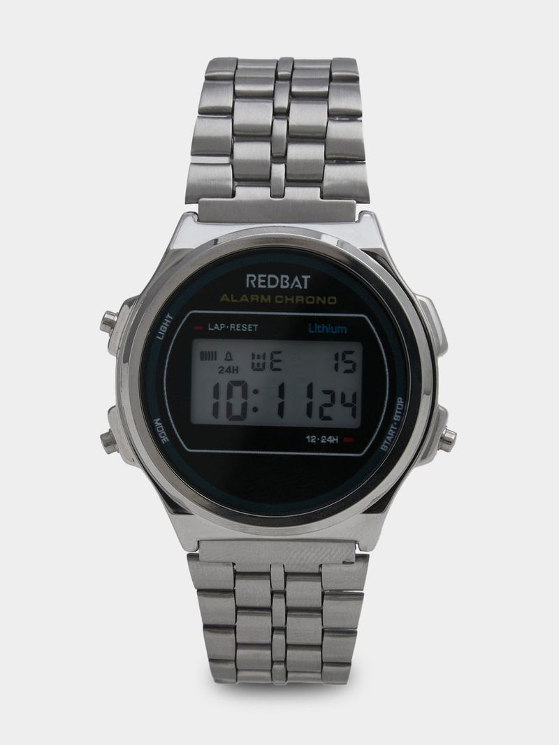 Redbat Unisex Round Digital Silver Watch Bash