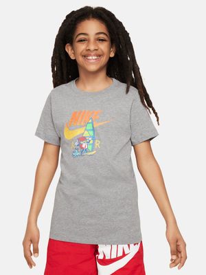 Boys Nike Sportswear Charcoal Boxy Tee