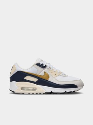 Nike Women's Air Max 90 NN White/Gold/Obsidian Sneaker