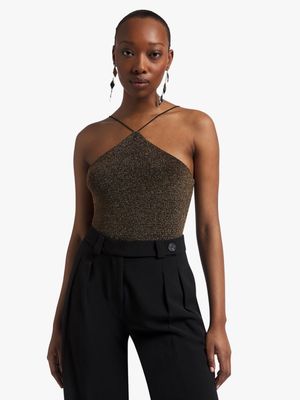 Shimmer Halter Neck Bodysuit