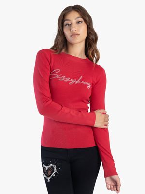 Sissy Boy Turtle Neck Diamante Logo Top