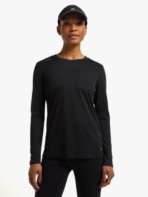 Womens TS Long Sleeve Black Performance Tee