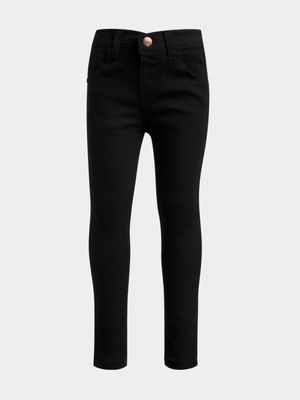 Jet Younger Girls Black Five Pocket Denim Jeans