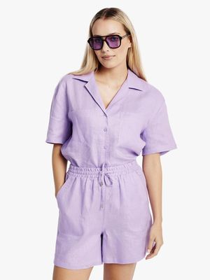 Women's Me&B Lilac Linen Shorts