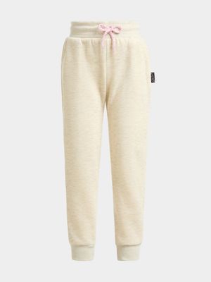 Younger Girl's Cream Melange Joggers