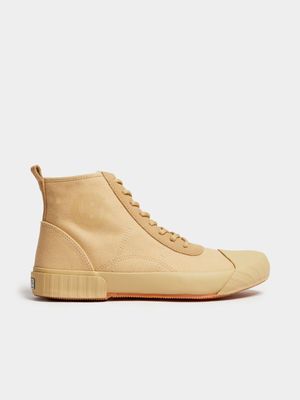 Mens Superga Canvas Logo Beige Boots