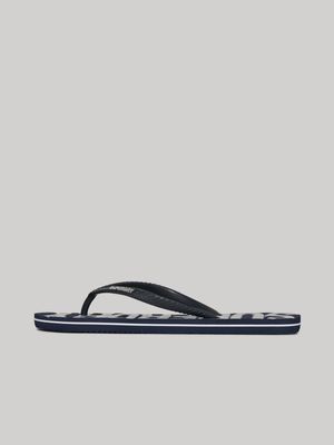 Women's Superdry Navy&Silver Vintage Vegan Flip Flops