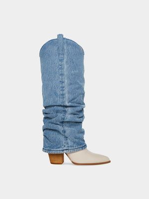 Women's Steve Madden Blue Denim Lassy Boots