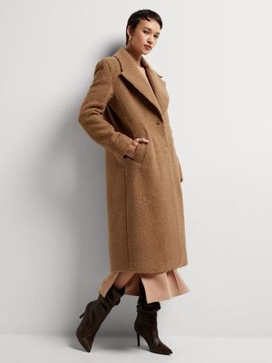 Longer Length Lined Wool-like Coat