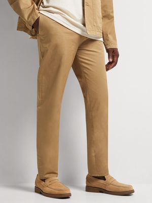 Fabiani Men's Elasticated Slim Tan Chino