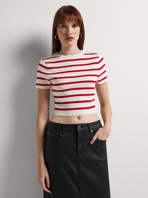 Stripe Short Sleeve Knit