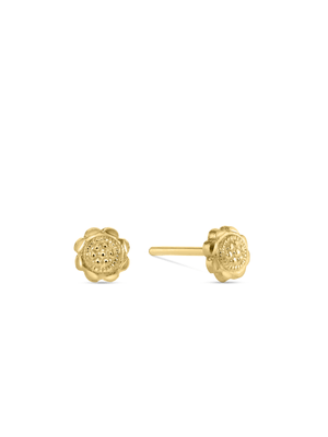 Yellow Gold Petite Flower Stud Earrings