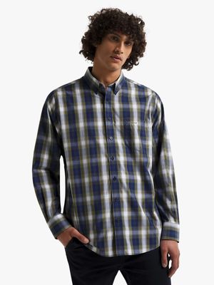 Men's Pringle Navy Dalton Square Check Classisc Shirt