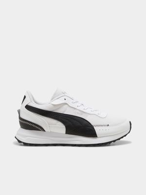 Puma Junior Road Rider Leather White/Black Sneaker