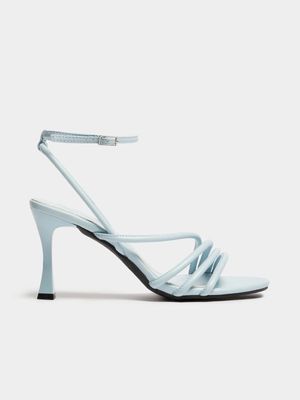 Women's Pastel Blue Strappy Heeled Sandals