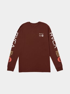 Men's RVCA Red Long Sleeve T-Shirt