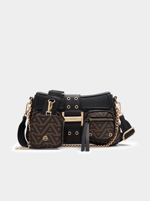 Women's ALDO Black & Brown Crossbody Bag