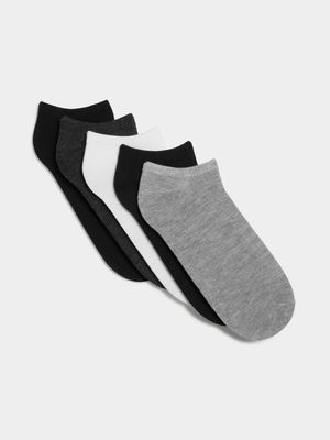 Unisex Sneaker Factory 5 Pack Multi Black Trainer Liner Socks