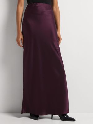 Bias Cut Elasticated Waist Maxi Skirt