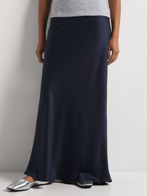 Bias Cut Elasticated Waist Maxi Skirt