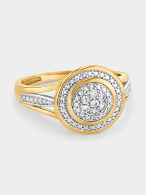 5CT Female Yellow Gold Round Spinner Ring