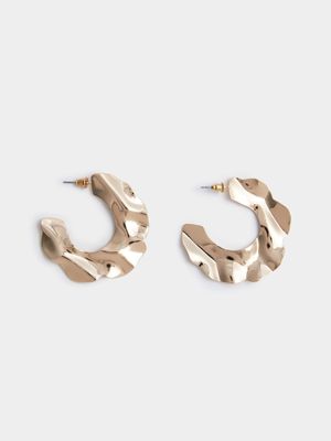 Beaten Flat Hoop Earrings