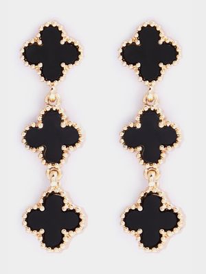 Clover Enamel Drop Earrings