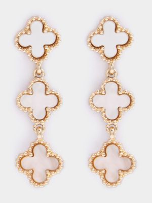 Clover Enamel Drop Earrings