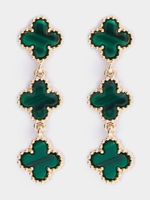 Clover Enamel Drop Earrings