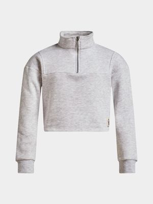 Girls Quarter Zip Sweat Top