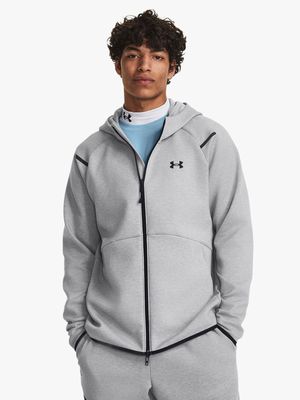 Mens Under Armour Unstoppable Full Zip Grey Hoodie