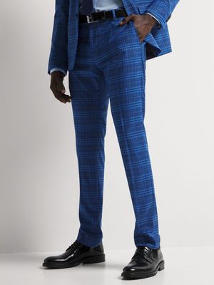 Men's Markham Skinny Check Cobolt Blue Trouser