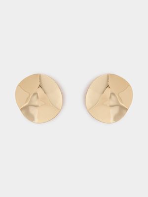 Pinched Flat Disc Earrings