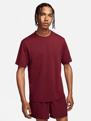 Mens Nike Dri-Fit Primary Statement Short Sleeve Dark Red Top