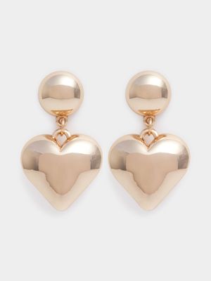 Chunky Heart Drop Earrings