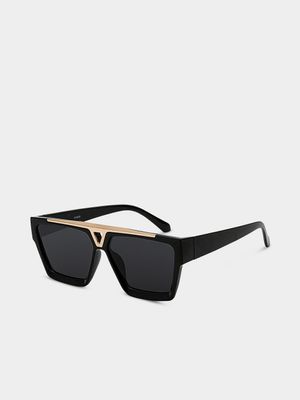 Men's Markham Versus Square Black Sunglasses