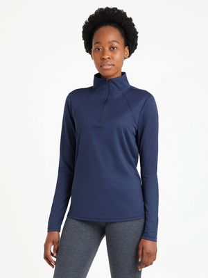 Women TS Dri-Tech 1/4 Zip Navy Top