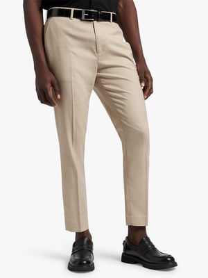 Men's Markham Smart Slim Tapered Textured Stone Trouser