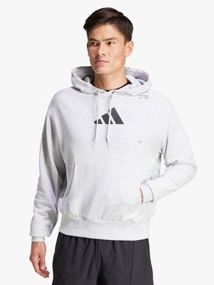 Mens adidas All-Gym Grey Training Hoodie