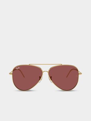 Ray-Ban Gold Aviator Reverse Sunglasses