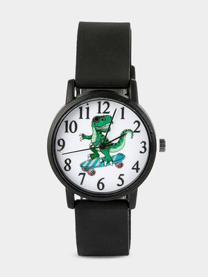 Boy's Black Dinosaur Watch