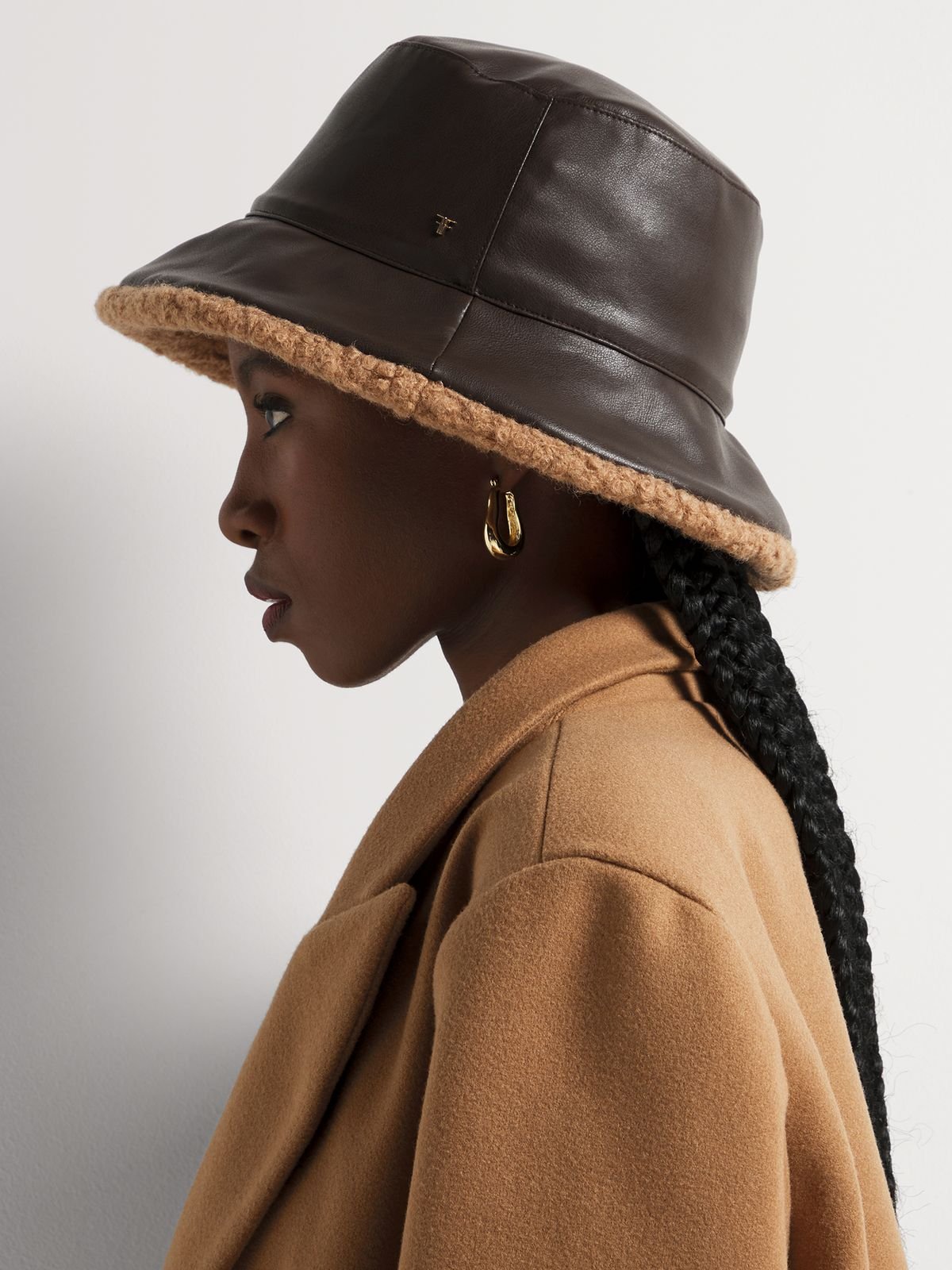 Faux Leather Borg Reversable Bucket Hat - Bash.com