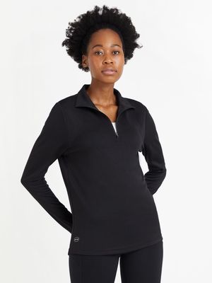 Women's TS Dri-Tech 1/4 Zip Black Top