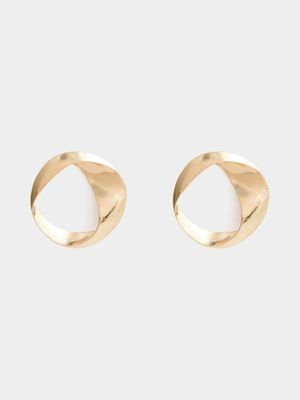 Women's Gold Natural Shape Circle Earring