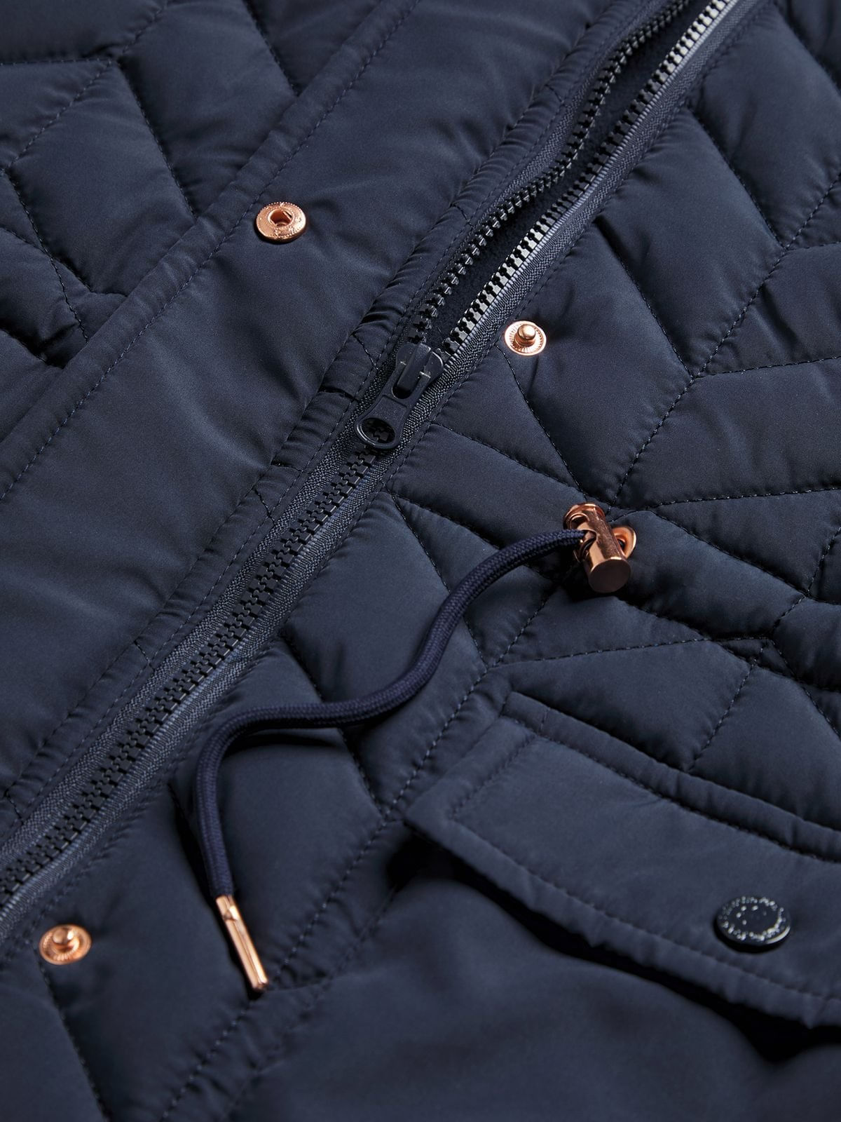 Younger Girl's Navy Quilted Puffer Jacket - Bash.com